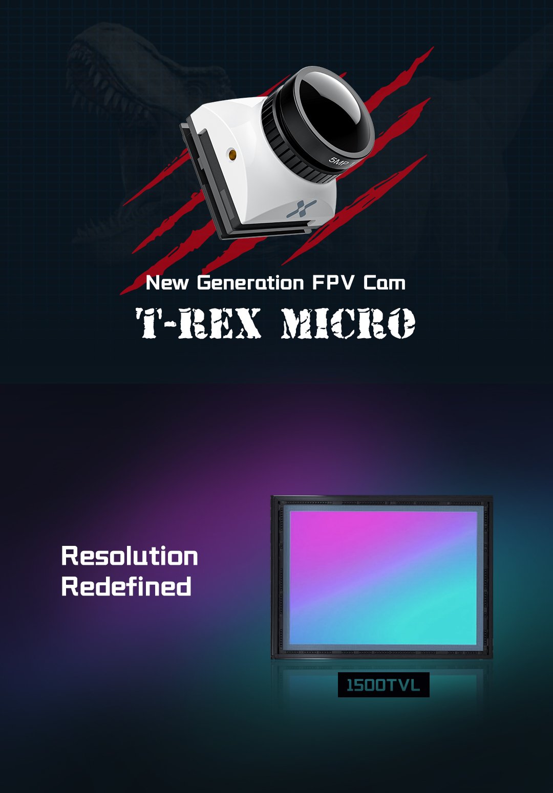Foxeer T-Rex Micro 1500TVL 6ms Latency Super WDR FPV Camera 5