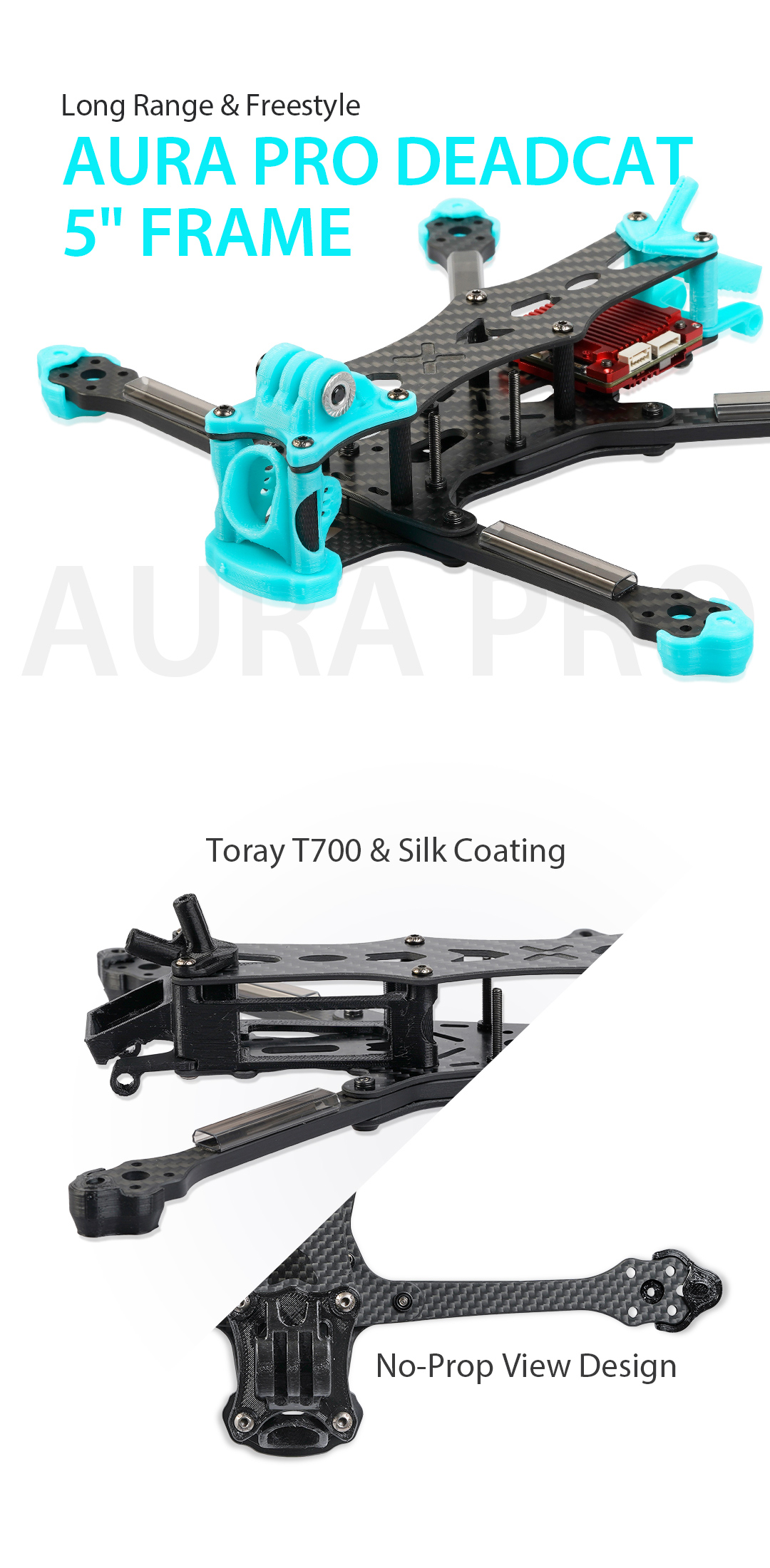 Foxeer Aura Pro 5" DeadCat DJI Replacement Arms 3 - Foxeer
