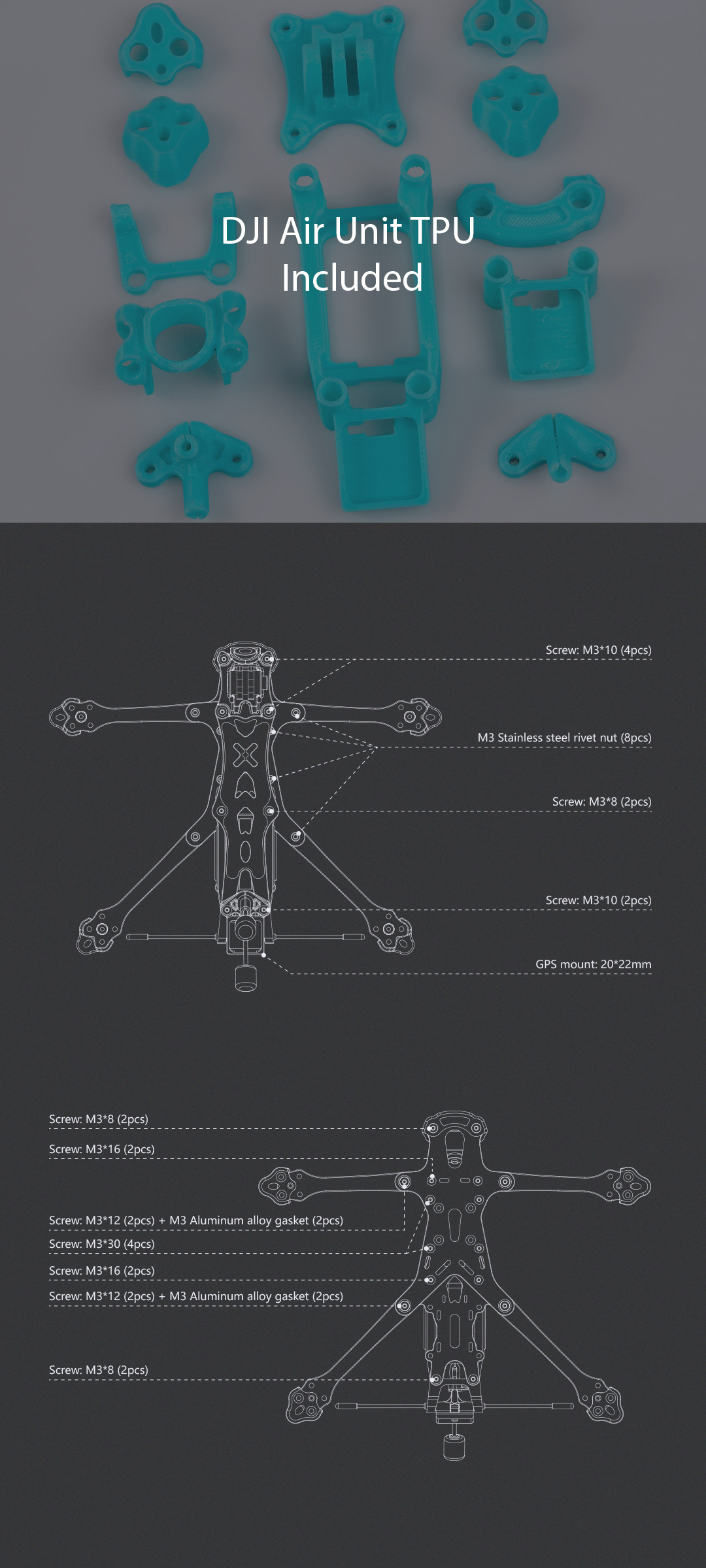 Foxeer Aura Pro 6" DeadCat FPV Universal Frame Analog/Vista/DJI/HDZero 7 - Foxeer