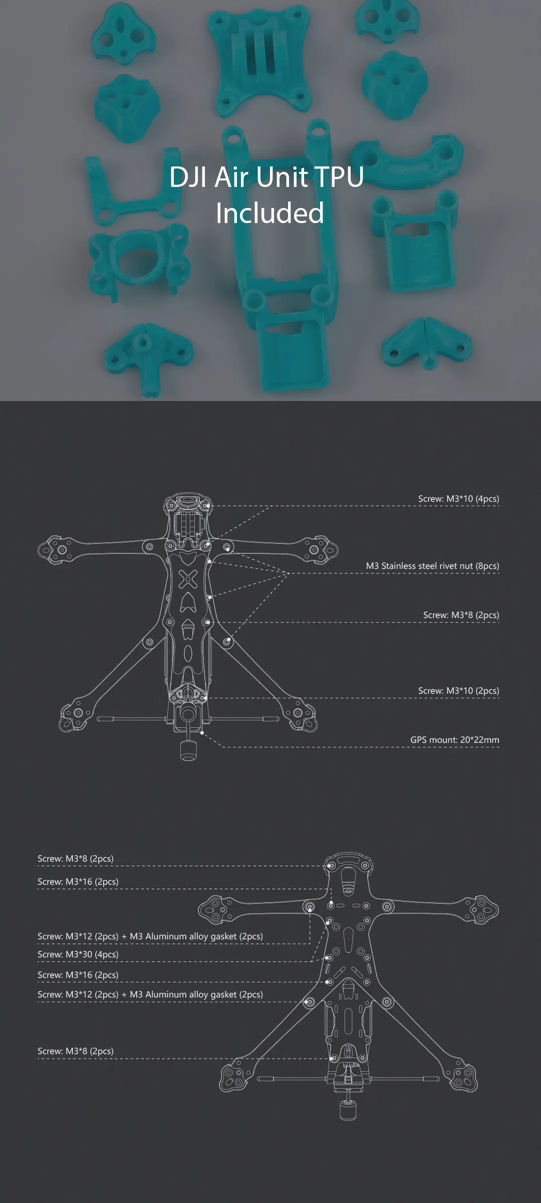 Foxeer Aura Pro 6" DeadCat FPV Universal Frame Analog/Vista/DJI/HDZero 7 - Foxeer