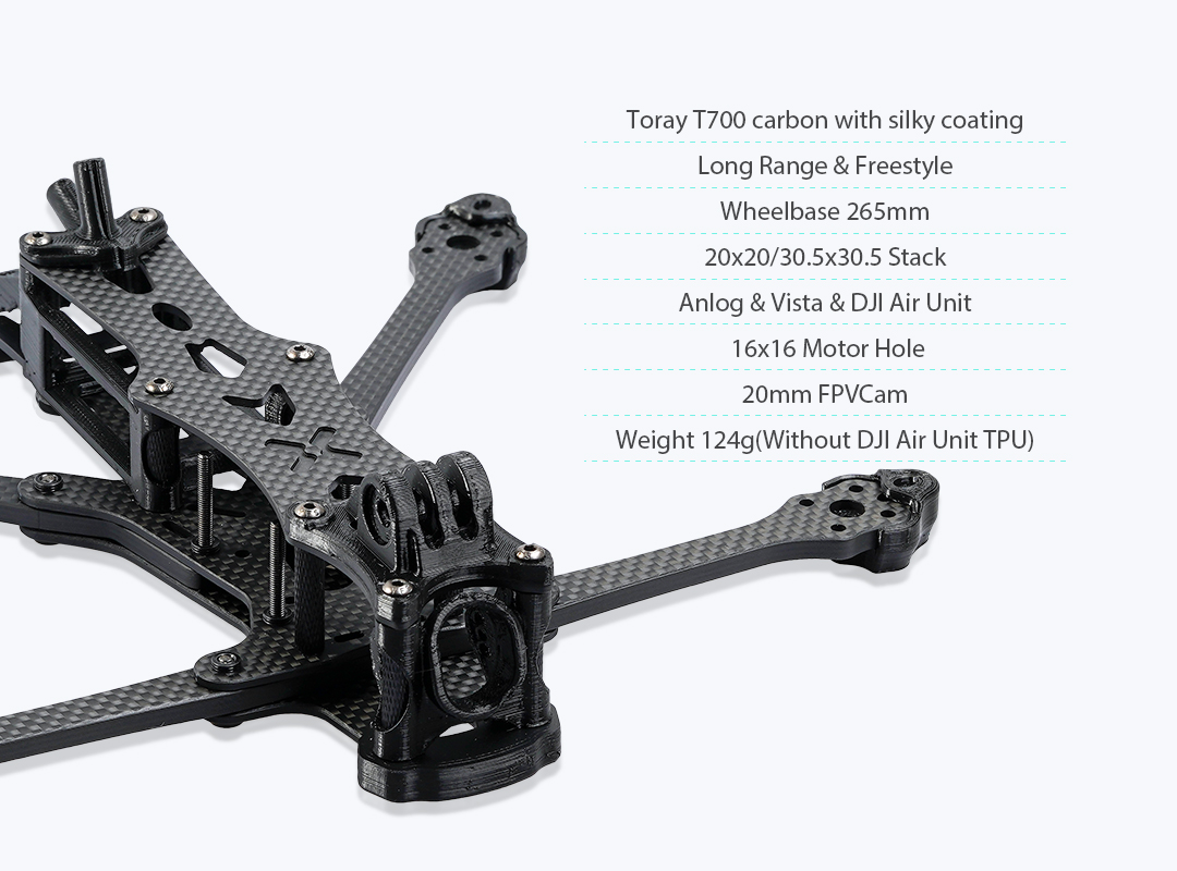 Foxeer Aura Pro 6" DeadCat FPV Universal Frame Analog/Vista/DJI/HDZero 8 - Foxeer