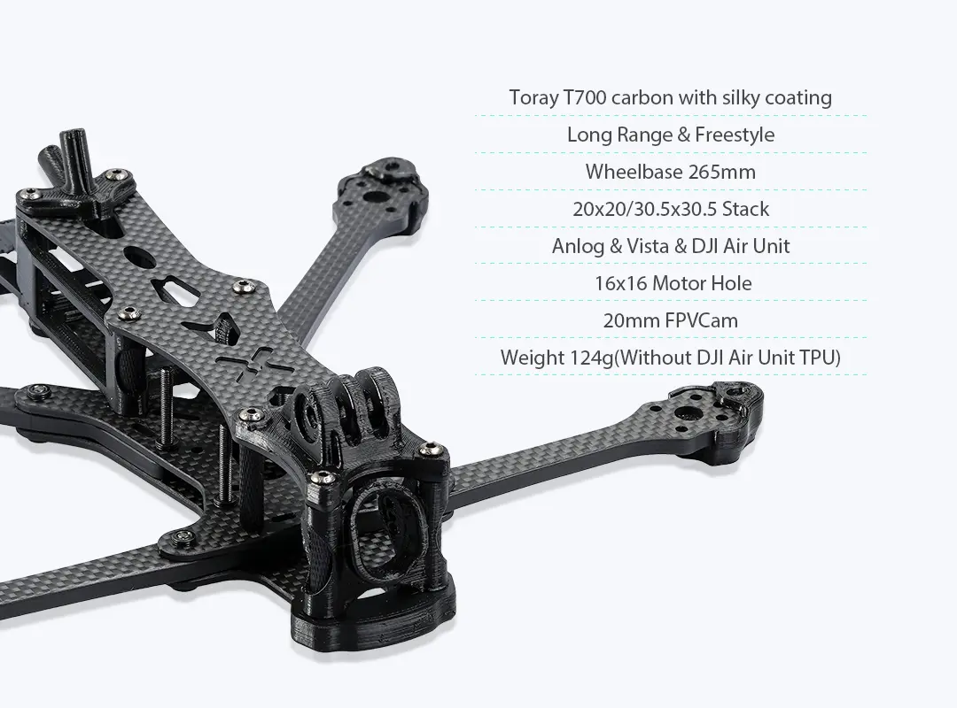 Foxeer Aura Pro 6" DeadCat FPV Universal Frame Analog/Vista/DJI/HDZero 8 - Foxeer