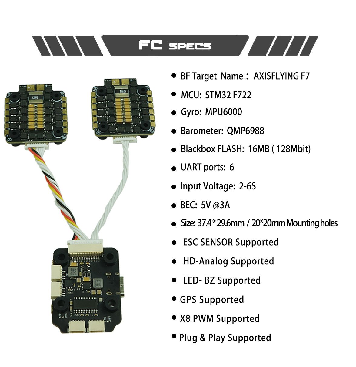 AxisFlying Plug and Play Stack 50A+F7 iSTACK 11 - AxisFlying