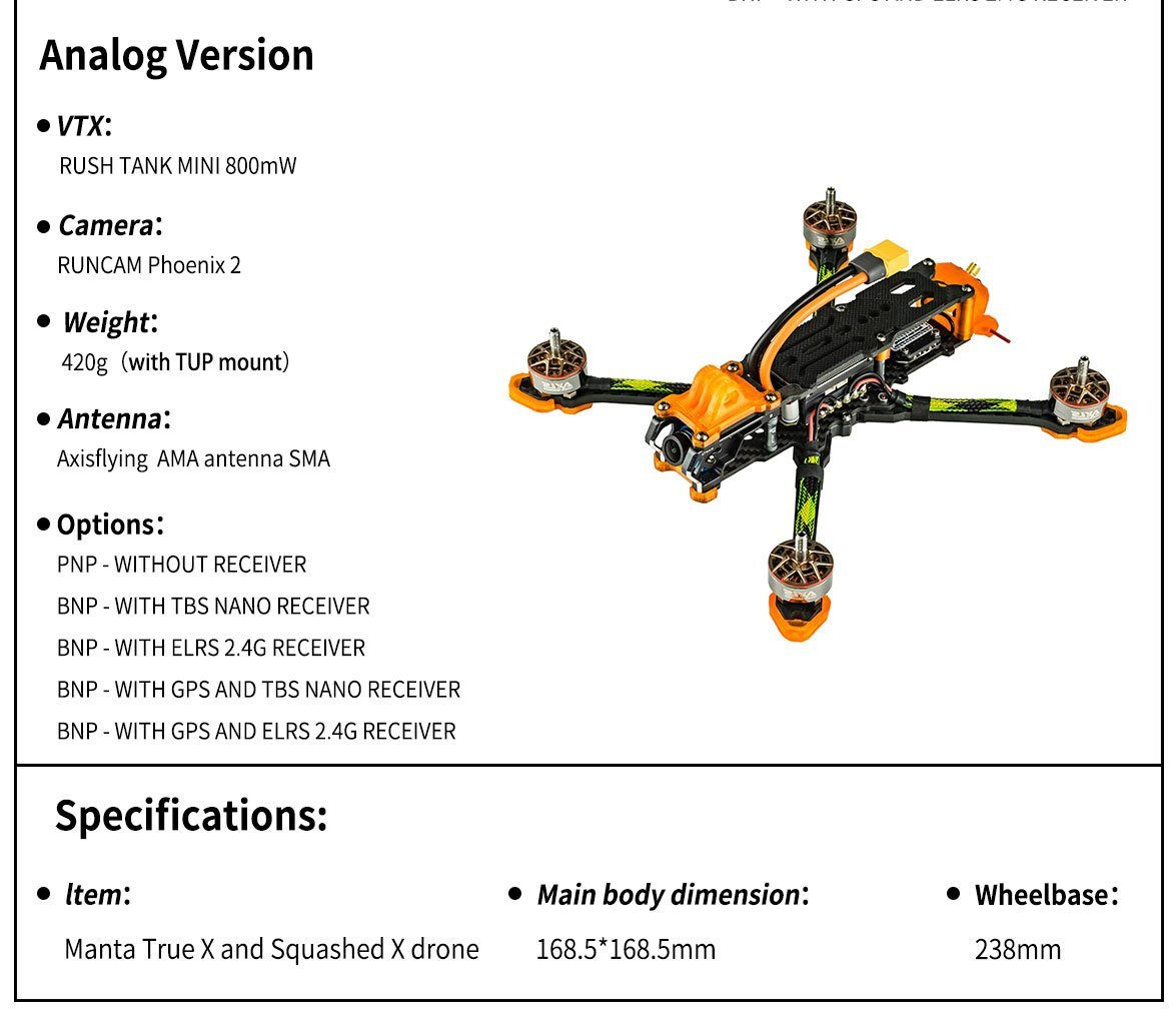 AxisFlying MANTA 5" 6s FPV Freestyle Drone- TrueX 7 - AxisFlying