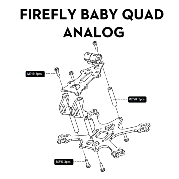 Flywoo Baby Quad 1.6'' Frame kit - Analog Frame - Image 4