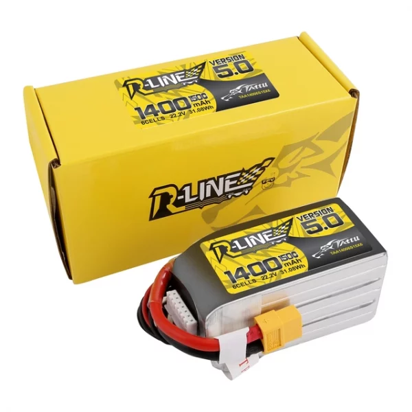 Tattu R-Line Version 5.0 1400mAh 22.2V 150C 6S1P Lipo Battery Pack With XT60 Plug - Image 2