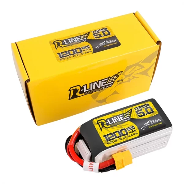 Tattu R-Line Version 5.0 1200mAh 22.2V 150C 6S1P Lipo Battery Pack With XT60 Plug 3
