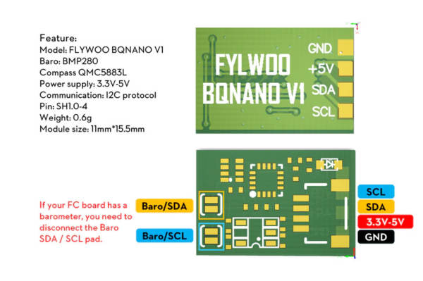 FLYWOO BQNANO V1.0 Model w/ Compass & Baro 0.6g - Image 4