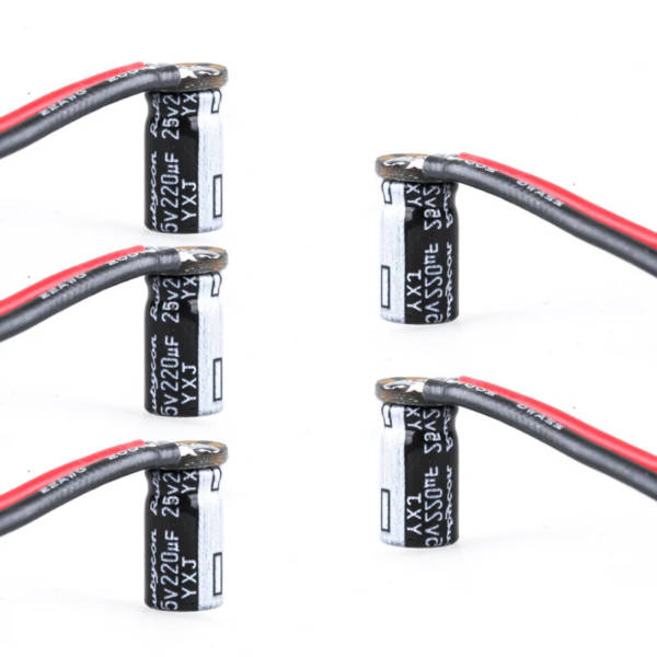 Flywoo RUBYCON 25V 220UF YXJ  6.3*11mm w/ Capacitor Cap PCB (5 Pieces) - Image 2