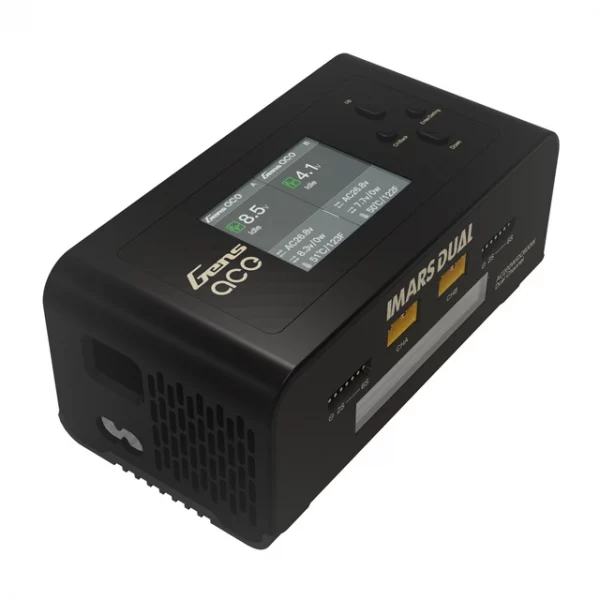GensAce Imars Dual Channel AC200W/DC300W Balance Charger Black - Image 3
