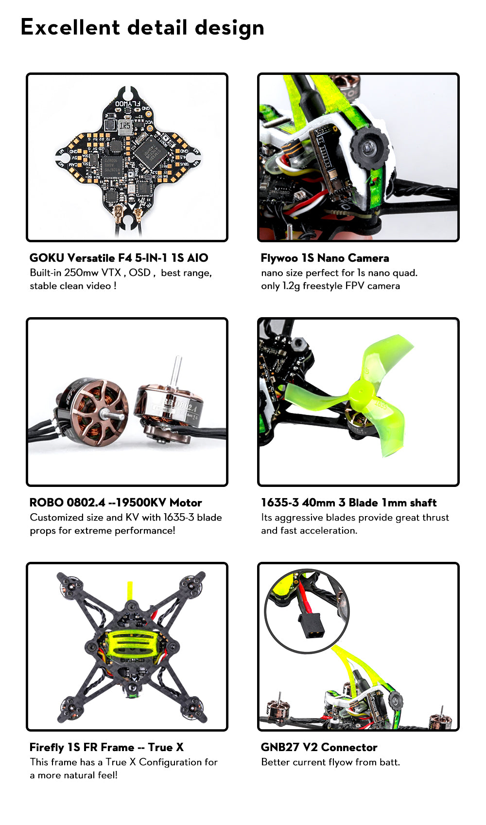 Flywoo Firefly 1S FR Nano Baby Quad 40mm V1.2 - PNP (True X) 6 - Flywoo