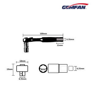 Gemfan 1/4 8MM Ratchet Screwdriver Socket Wrench for FPV 5 - Gemfan