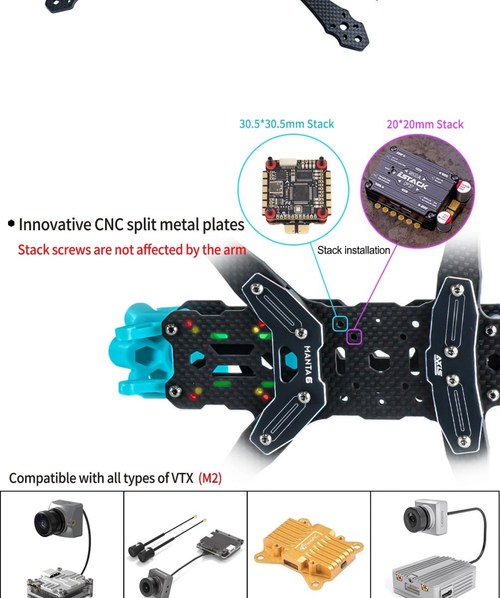 Axisflying Manta 6inch Mid-Range Cinematic Freestyle Frame Kit (HD Version) 8 - AxisFlying