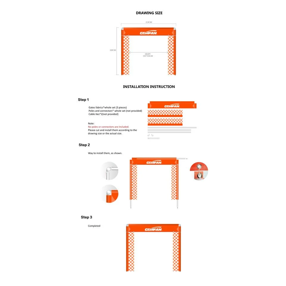 Gemfan Drone Racing Gate - 5x5 - Orange 4 - Gemfan