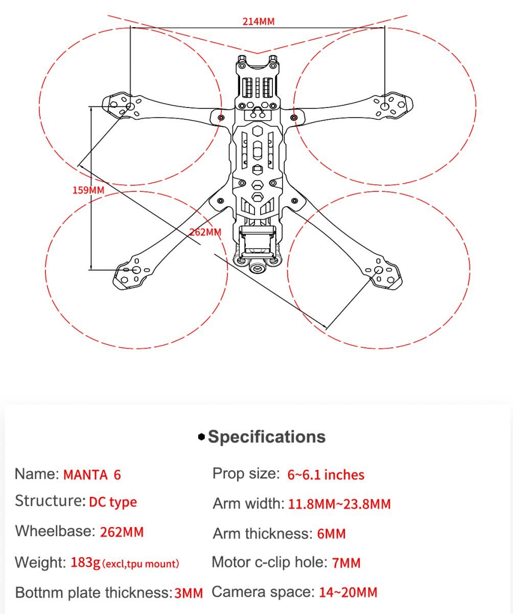 Axisflying Manta 6inch Mid-Range Cinematic Freestyle Frame Kit (HD Version) 17