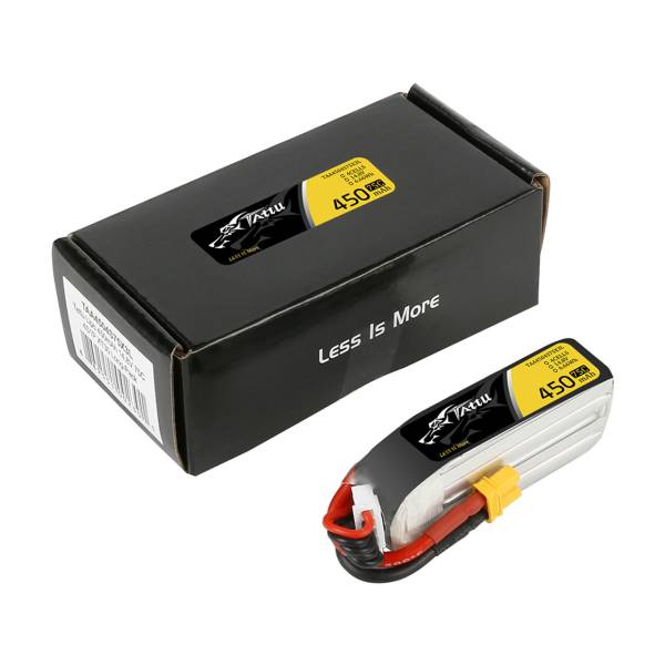 Tattu 14.8V 75C 4S 450mah Lipo Battery Pack With XT30 Plug- Long Size For H Frame 3