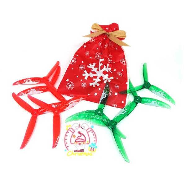 Gemfan Vanover 5136 3-Blade Propellers (4 Pairs) - Santa Claus Christmas Edition