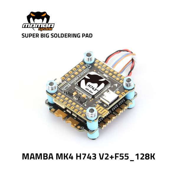 Diatone MAMBA MK4 H743 V2 55A 128K Flight Control Stack - 30mm/M3