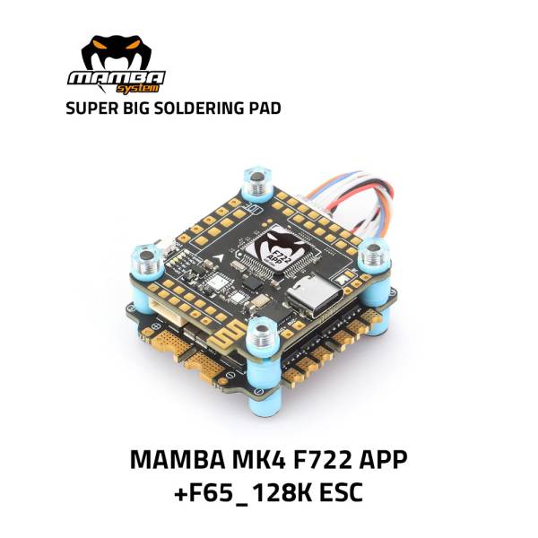 Diatone MAMBA MK4 F722 APP Flight Controller 65A 128K 3-6S ESC Stack - 30mm/M3