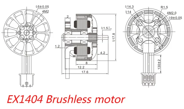 Happymodel EX1404 3-4S Brushless FPV Motor (CCW or CW)- 3500KV 3 - HappyModel