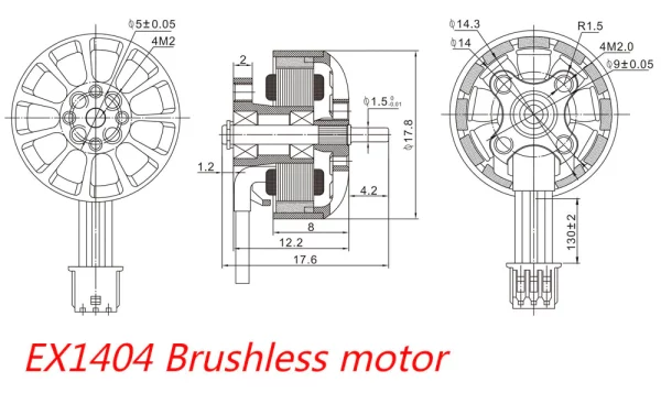 Happymodel EX1404 3-4S Brushless FPV Motor (CCW or CW)- 3500KV - Image 3