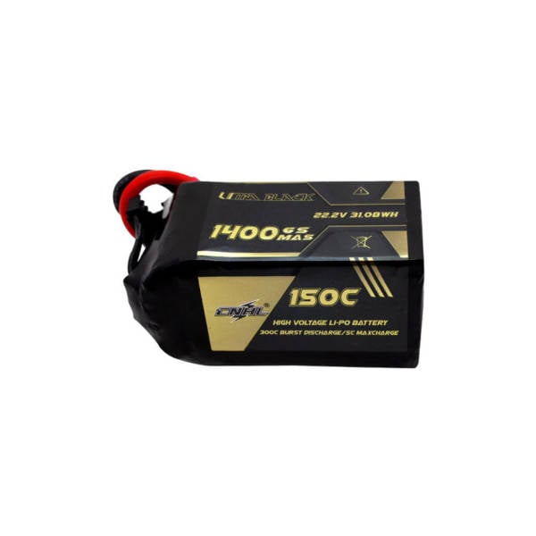 CNHL Ultra Black 1400mAh 22.2V 6S 150C Lipo Battery with XT60 Plug 1 - CNHL