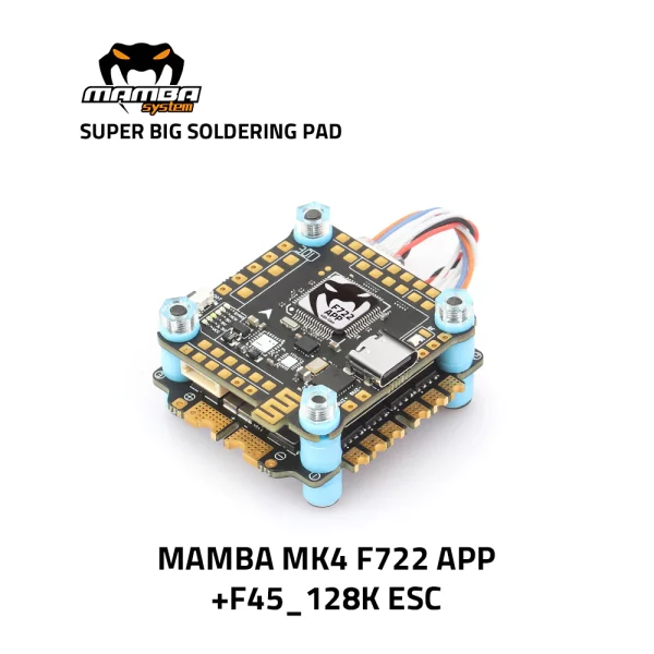 Diatone MAMBA MK4 F722 APP Flight Controller 45A 128K 3-6S ESC Stack - 30mm/M3