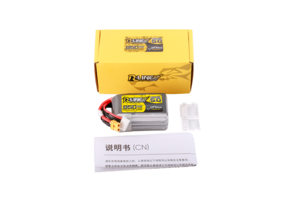 Tattu R-Line V5 850mAh 14.8V 150C 4S1P LiPo Battery Pack - Image 3