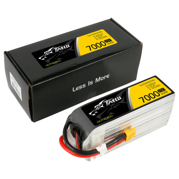Tattu 7000mAh  22.2V 6S  25C Lipo Battery Pack With XT60 Plug - Image 4