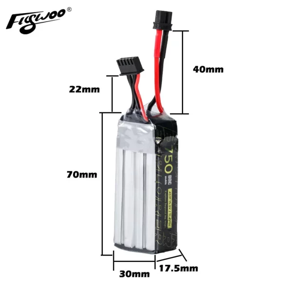 Flywoo Explorer 4S 750mAh HV 80C Lipo Battery - XT30 (2 Pack) - Image 2