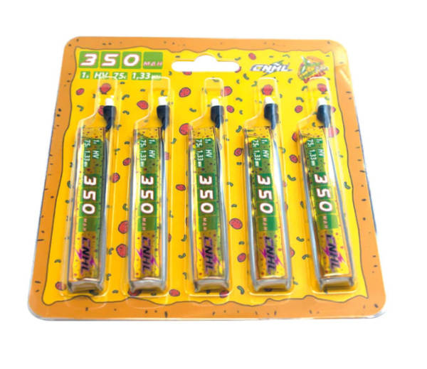 CNHL Pizza Series 350mAh 3.8V 1S 75C Lipo Battery with BT2.0 (5PCS/Packs) 1 - CNHL