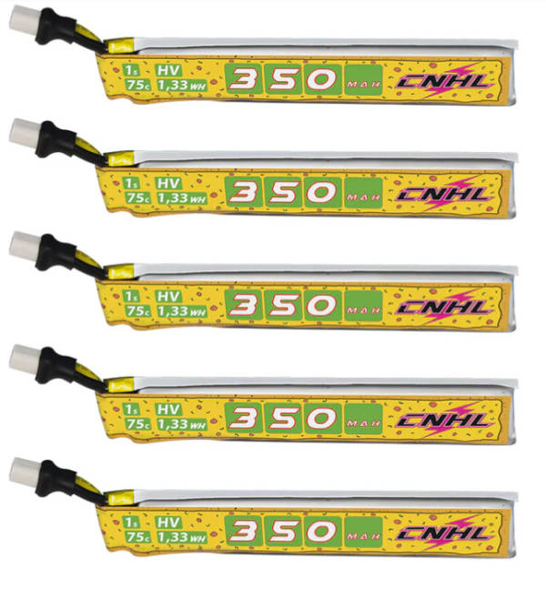 CNHL Pizza Series 350mAh 3.8V 1S 75C Lipo Battery with BT2.0 (5PCS/Pack) - Image 2