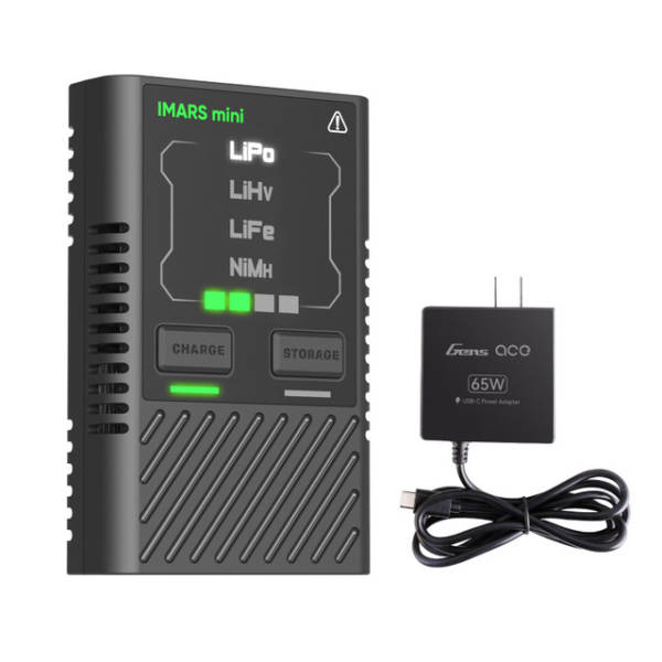 Gens Ace IMARS Mini 60W G-Tech RC Battery Charger: USB-C Power Adapter Included
