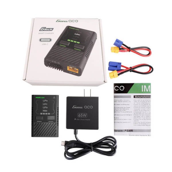 Gens Ace IMARS Mini 60W G-Tech RC Battery Charger: USB-C Power Adapter Included - Image 2
