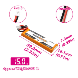 CNHL MiniStar HV 450mah 1S 3.8v 70C Lipo Battery PH2.0 (4PCS) 1 - CNHL