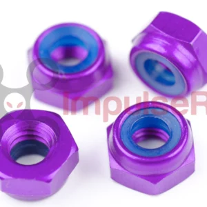 ImpulseRC Aluminum Nylock Purple - Motor Nuts (4pcs) (Pick your Color)