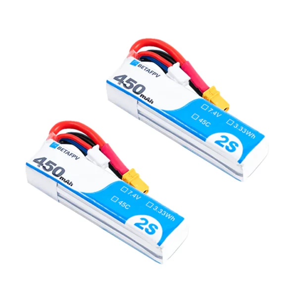 BetaFPV 450mAh 45c 2s Battery (2pcs)
