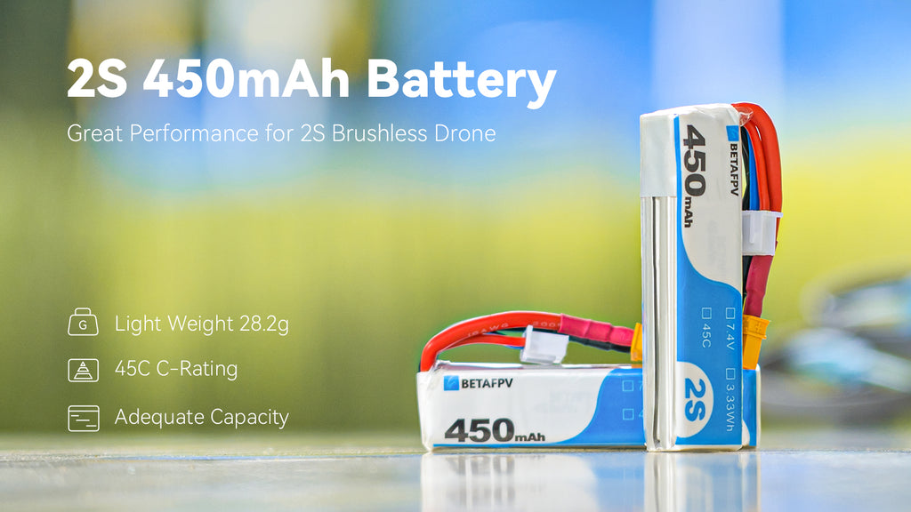 BetaFPV 450mAh 45c 2s Battery (2pcs) 2 - BetaFPV
