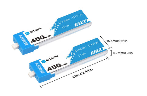 BetaFPV 450mAh 30c 1s Battery (4pcs) 2 -