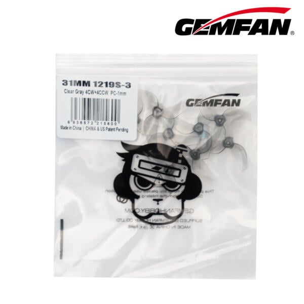 GemFan 1219s 3-Blade 31mm Micro/Whoop Prop - Pick Color and Shaft Size