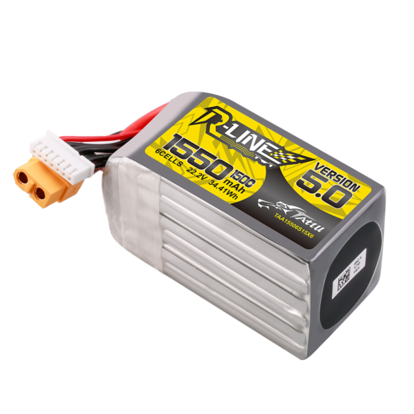 Tattu R-Line Version 5.0 1550mAh 6S 150C 22.2V LiPo Battery Pack Equipped with XT60 Plug - Image 2