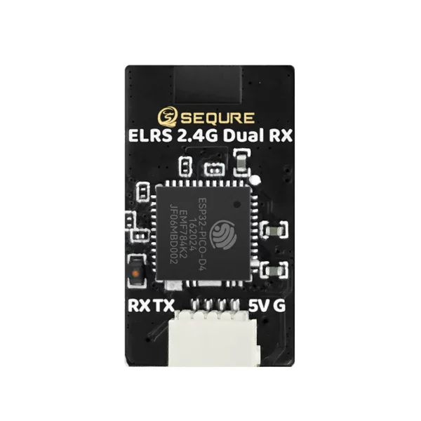 Sequre 2.4GHz High Quality ELRS Receiver w/ Plug - Dual Antenna 80mm+ 220mm - Image 3
