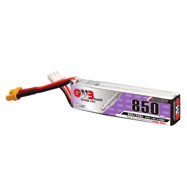 GAONENG GNB LiHV 2S 7.6V 850mAh 60C LiPo Battery Long Range - XT30