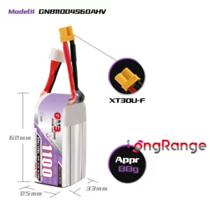 GAONENG GNB LiHV 4S 15.2V 1100mAh 60C LiPo Battery - XT30 1 - Gaoneng GNB