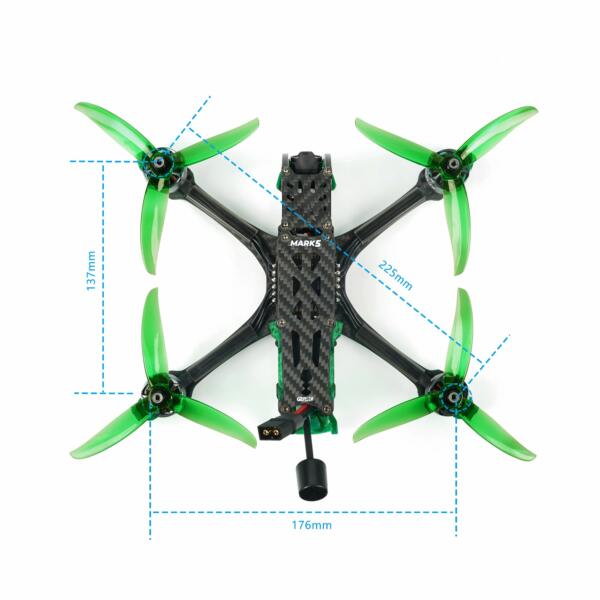 GEPRC MARK5 DJI O3 FPV Freestyle Drone | GREEN, 6S, ELRS 2.4Ghz - Image 7