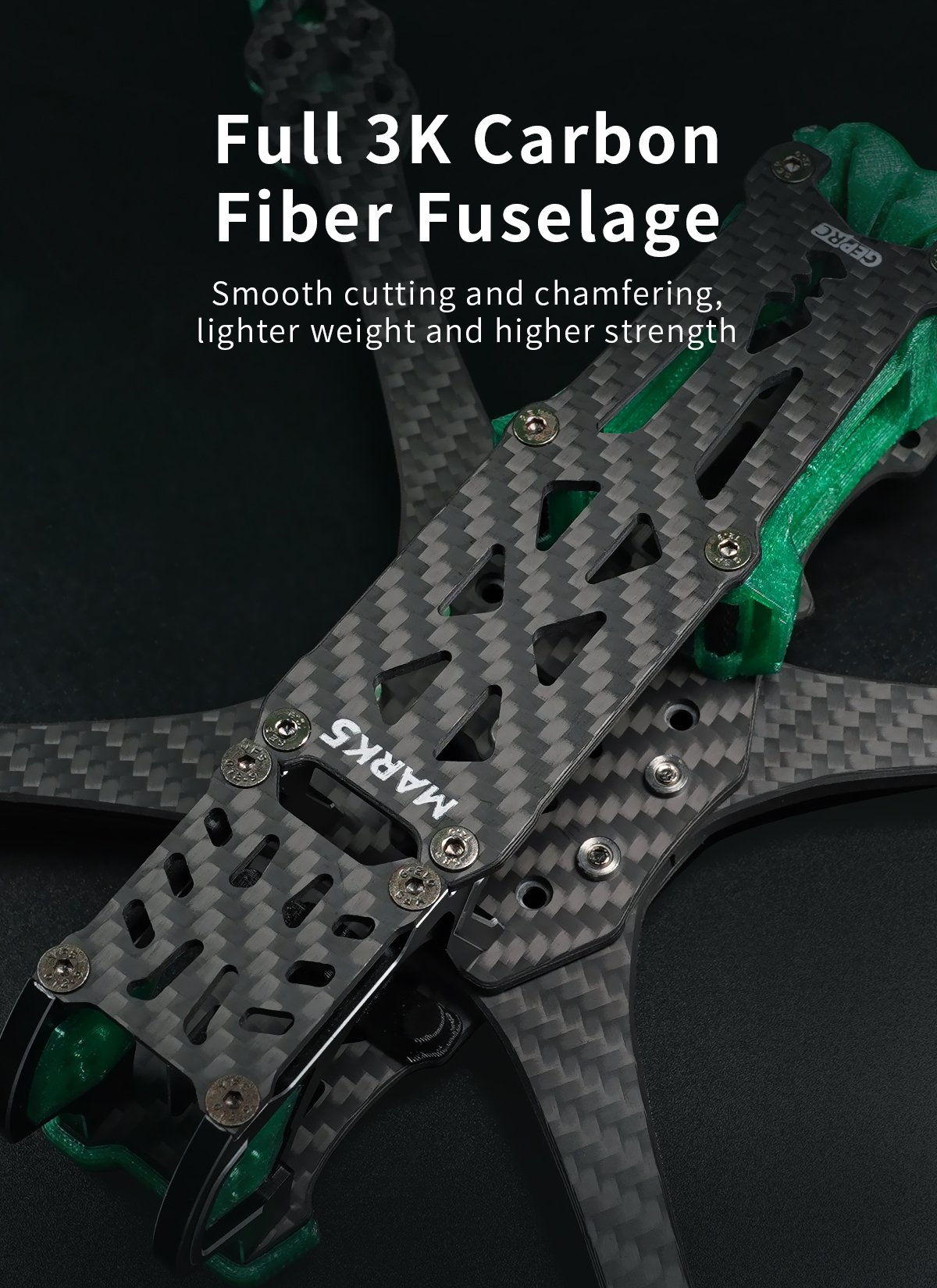 GEPRC FPV Freestyle Frame MARK5 Pro O3- Squashed X Green 12 - GEPRC
