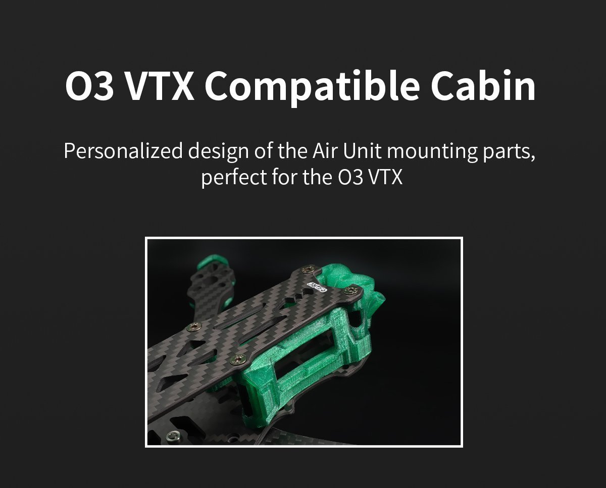 GEPRC FPV Freestyle Frame MARK5 Pro O3- Squashed X Green 17 - GEPRC