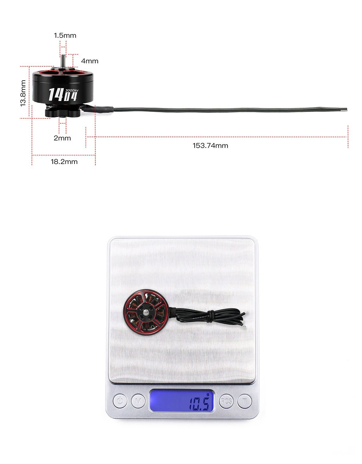 GEPRC SPEEDX2 1404 4600kv Motor (Red / Black) 16 - GEPRC