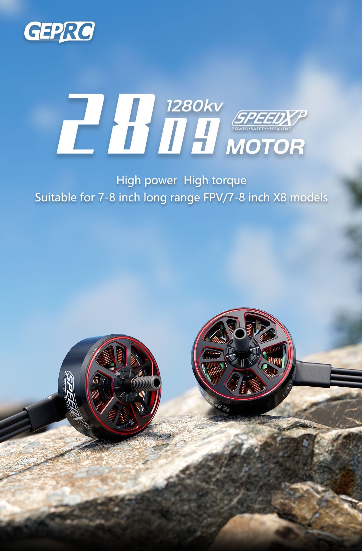 GEPRC SPEEDX2 2809 1280kv 7-8" Motor 10 - GEPRC