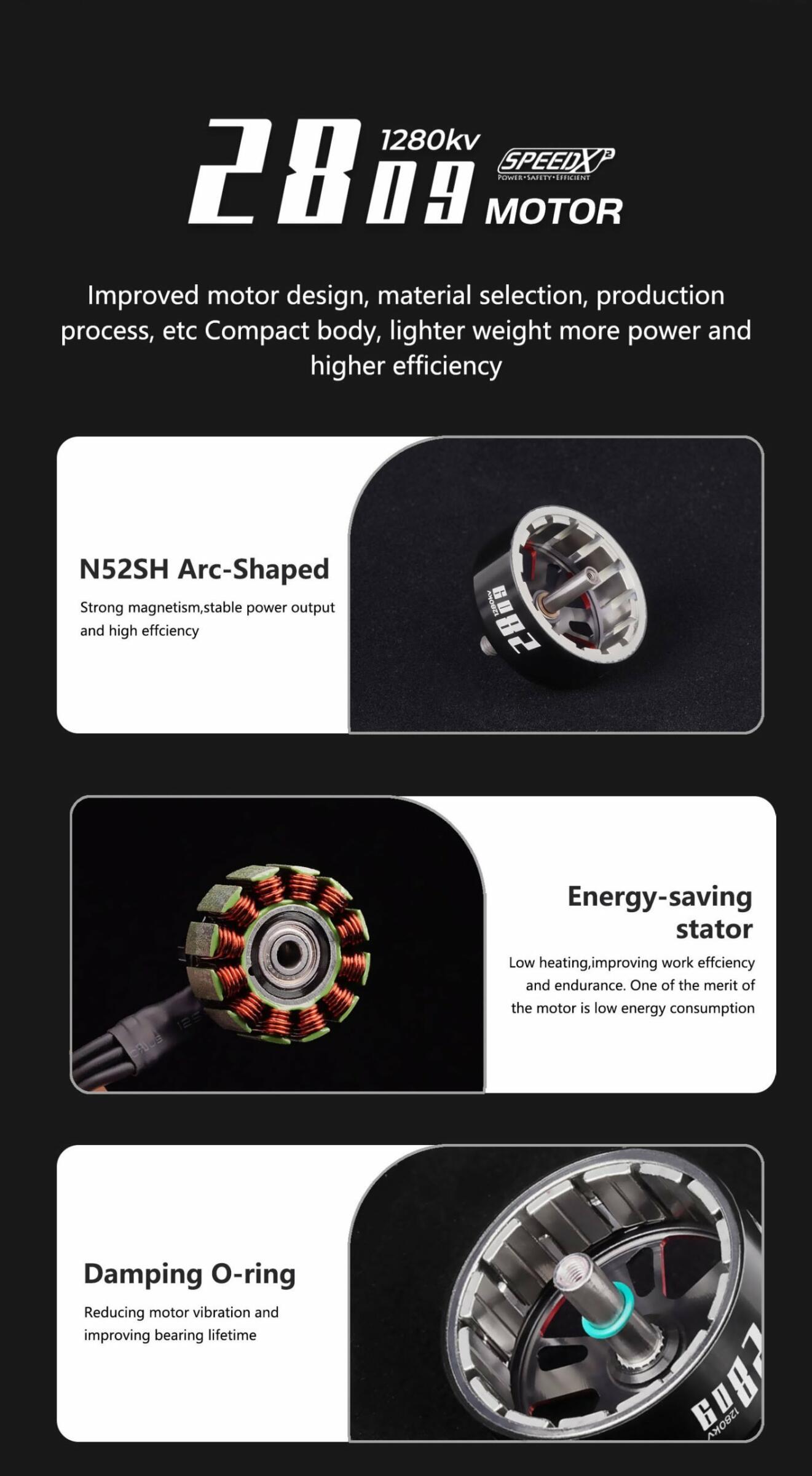 GEPRC SPEEDX2 2809 1280kv 7-8" Motor 16 - GEPRC